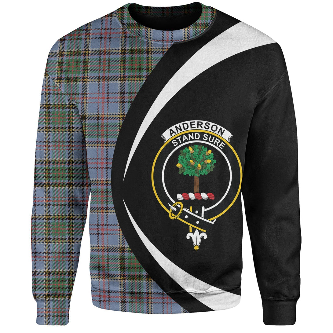 Anderson Old Ancient Clan Badge Tartan Sweatshirt Circle Style Personalized