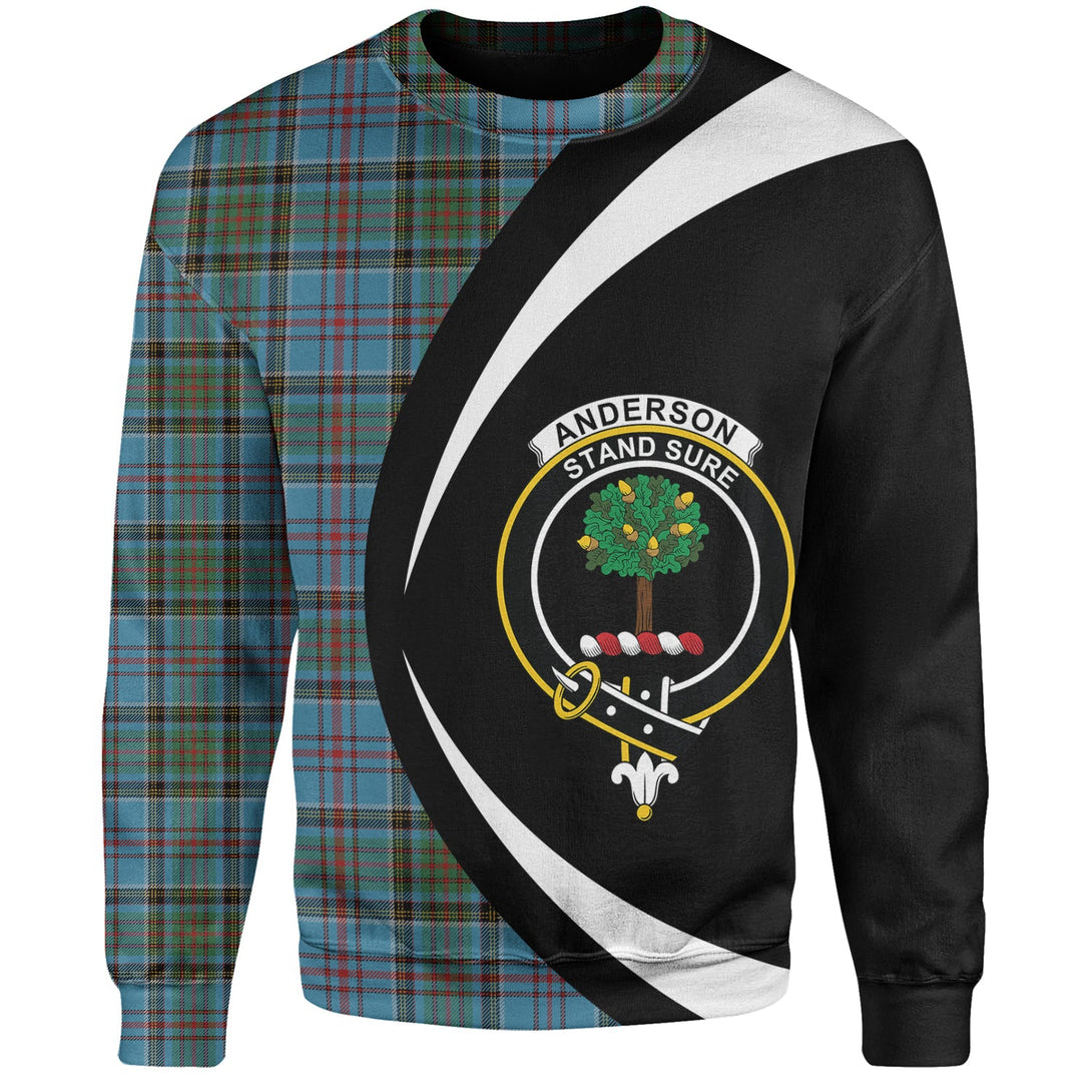 Anderson Old Modern Clan Badge Tartan Sweatshirt Circle Style Personalized