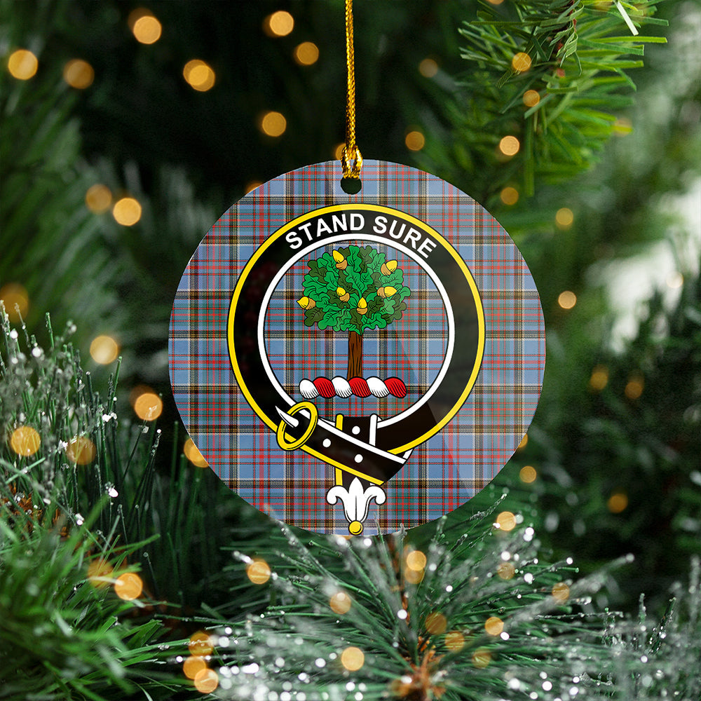 Anderson Old Weathered Clan Badge Tartan Plastic Christmas Ornaments