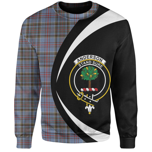 Anderson Old Weathered Clan Badge Tartan Sweatshirt Circle Style Personalized