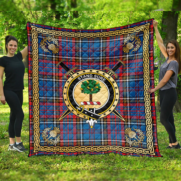 Anderson Red Weathered Clan Badge Tartan Premium Quilt Celtic Shield