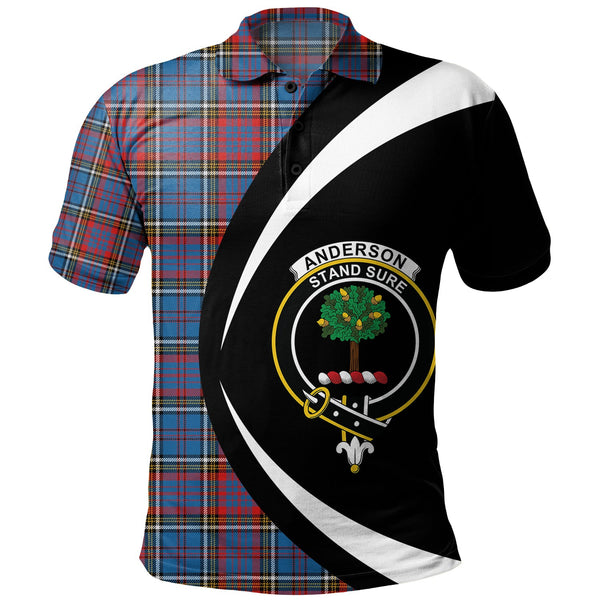 Anderson Red Clan Badge Tartan Polo Shirt Circle Style Personalized