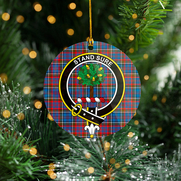 Anderson Red Weathered Clan Badge Tartan Plastic Christmas Ornaments