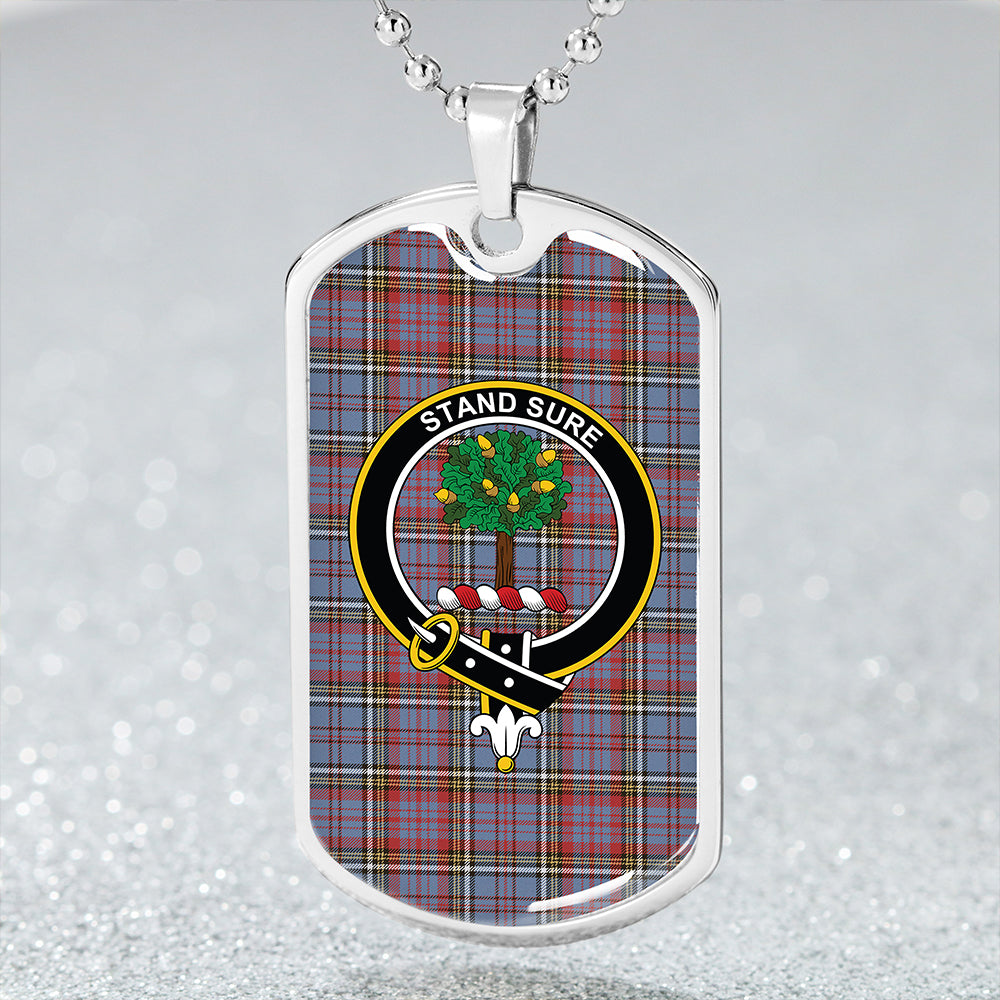 Anderson Red Clan Badge Classic Tartan Dog Tag Necklace