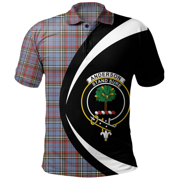 Anderson Red Weathered Clan Badge Tartan Polo Shirt Circle Style Personalized