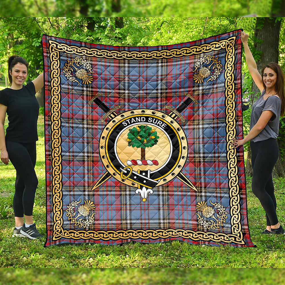 Anderson Red Clan Badge Tartan Premium Quilt Celtic Shield