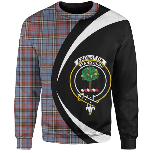 Anderson Red Weathered Clan Badge Tartan Sweatshirt Circle Style Personalized