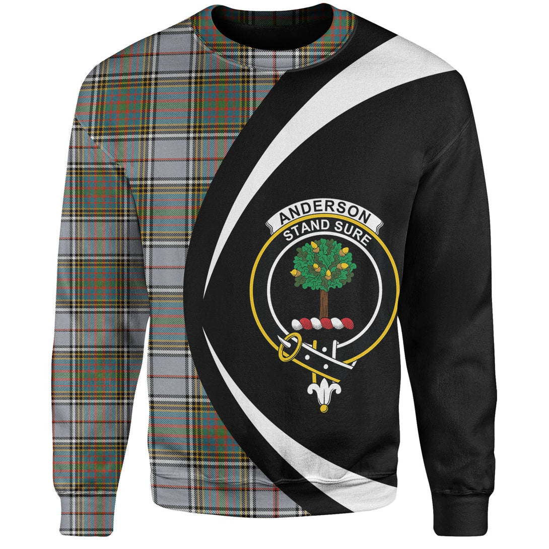 Anderson Ross Ancient Clan Badge Tartan Sweatshirt Circle Style Personalized