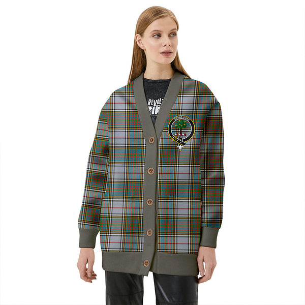 Anderson Ross Ancient Clan Badge Tartan V-neck Cardigan