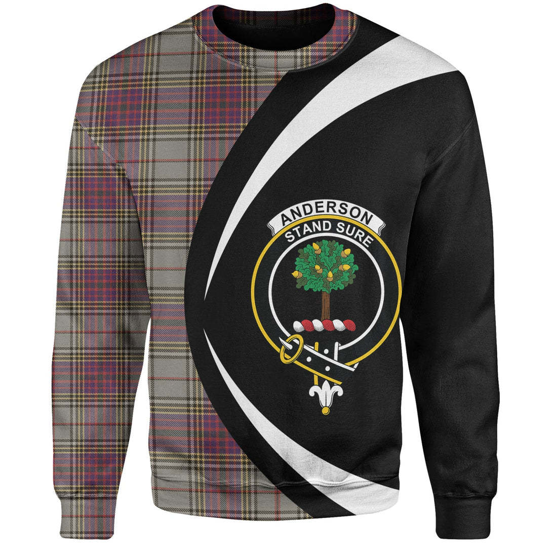 Anderson Ross Weathered Clan Badge Tartan Sweatshirt Circle Style Personalized