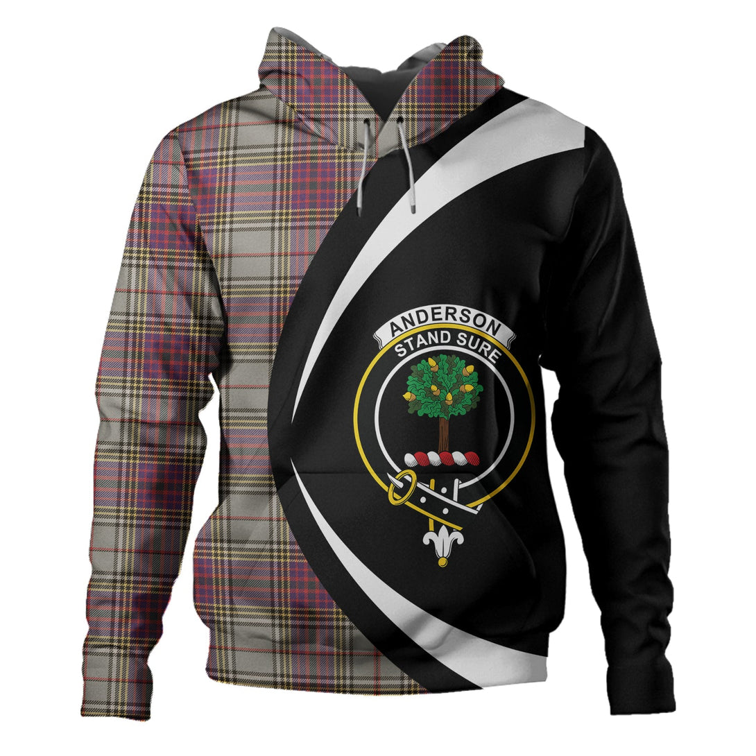 Anderson Ross Weathered Clan Badge Tartan Hoodie Circle Style