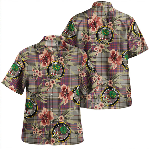 Anderson Ross Weathered Clan Badge Tartan Aloha Hawaiian Shirt Tropical Old Style