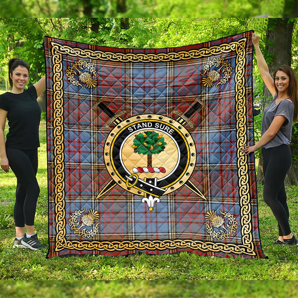 Anderson Weathered Clan Badge Tartan Premium Quilt Celtic Shield