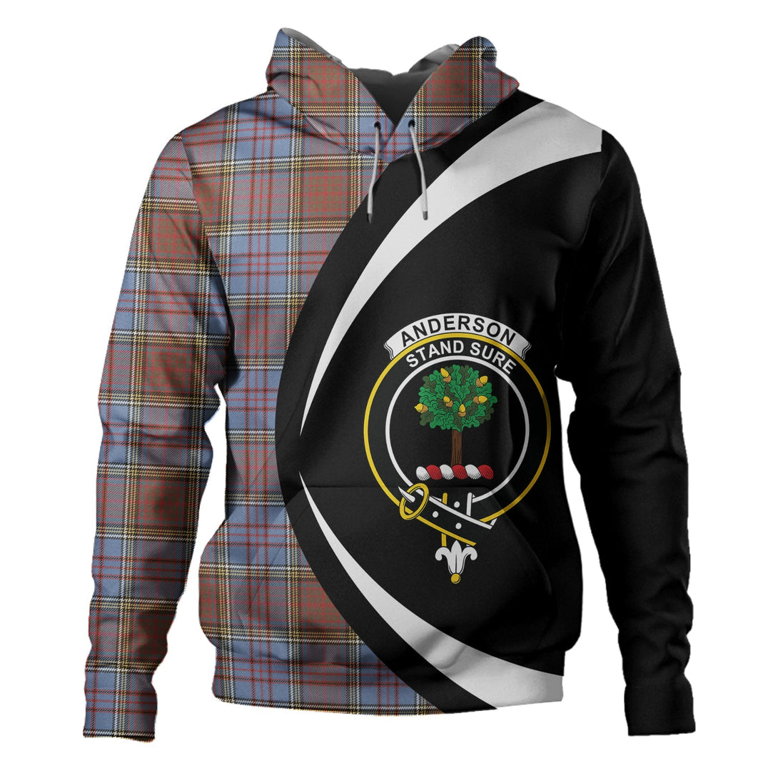 Anderson Weathered Clan Badge Tartan Hoodie Circle Style