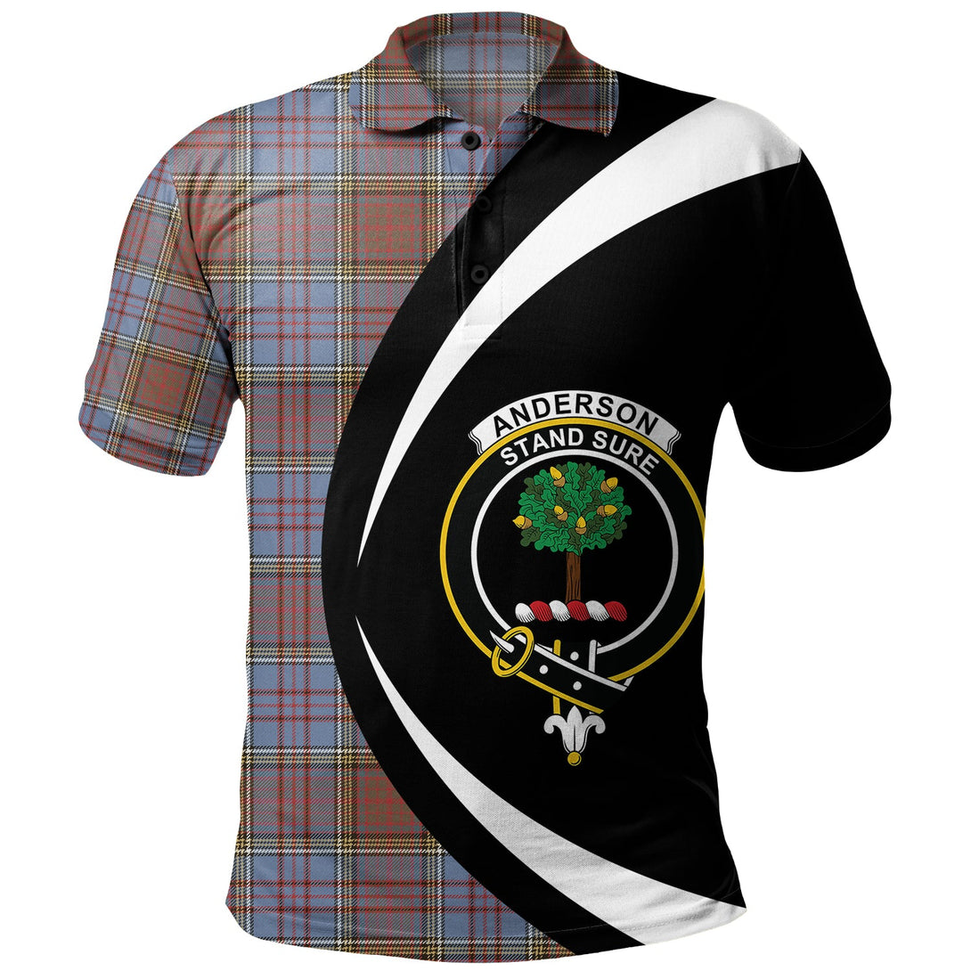 Anderson Weathered Clan Badge Tartan Polo Shirt Circle Style Personalized