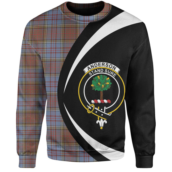 Anderson Weathered Clan Badge Tartan Sweatshirt Circle Style Personalized