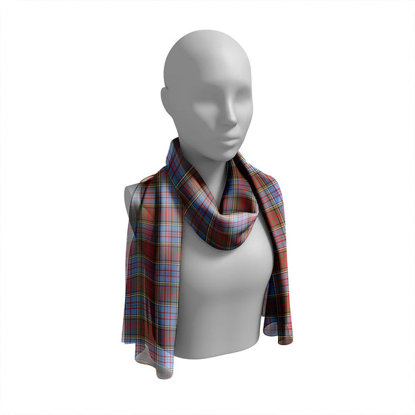 Anderson Weathered Tartan Classic Silk Habotai Long Scarf