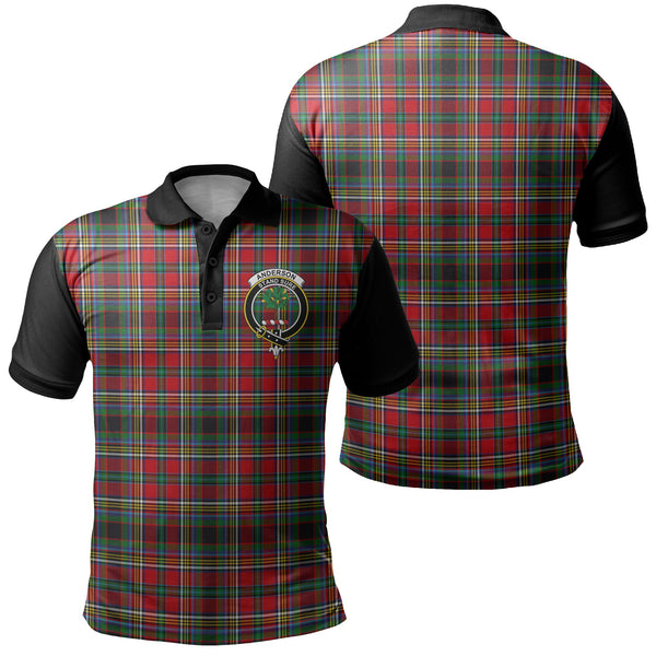 Anderson of Arbrake Tartan Crest Polo Shirt Black Neck 1 Style