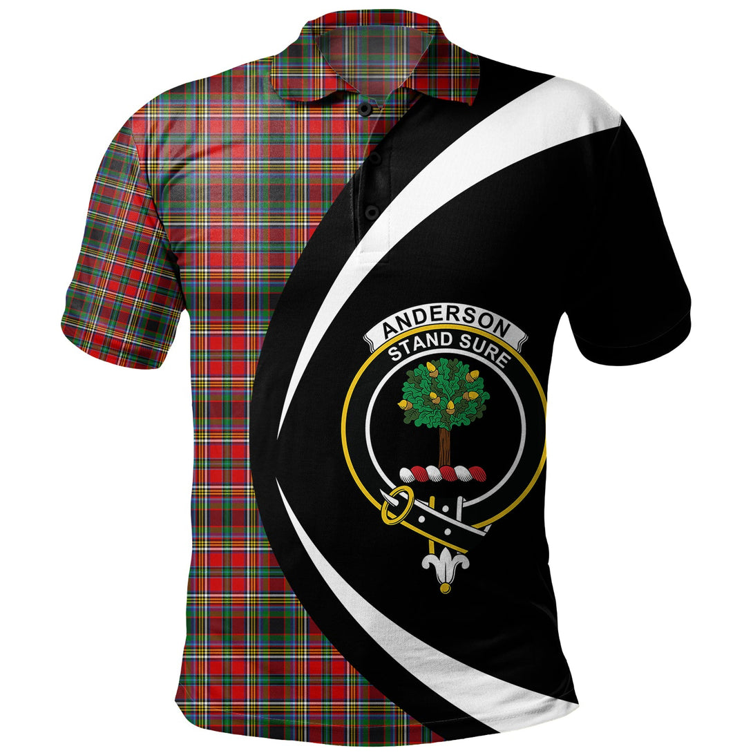 Anderson of Arbrake Clan Badge Tartan Polo Shirt Circle Style Personalized