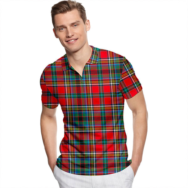 Anderson of Ardbrake Tartan Classic Lapel Zip Short Sleeve Polo