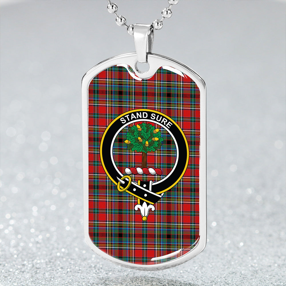 Anderson of Ardbrake Weathered Clan Badge Classic Tartan Dog Tag Necklace