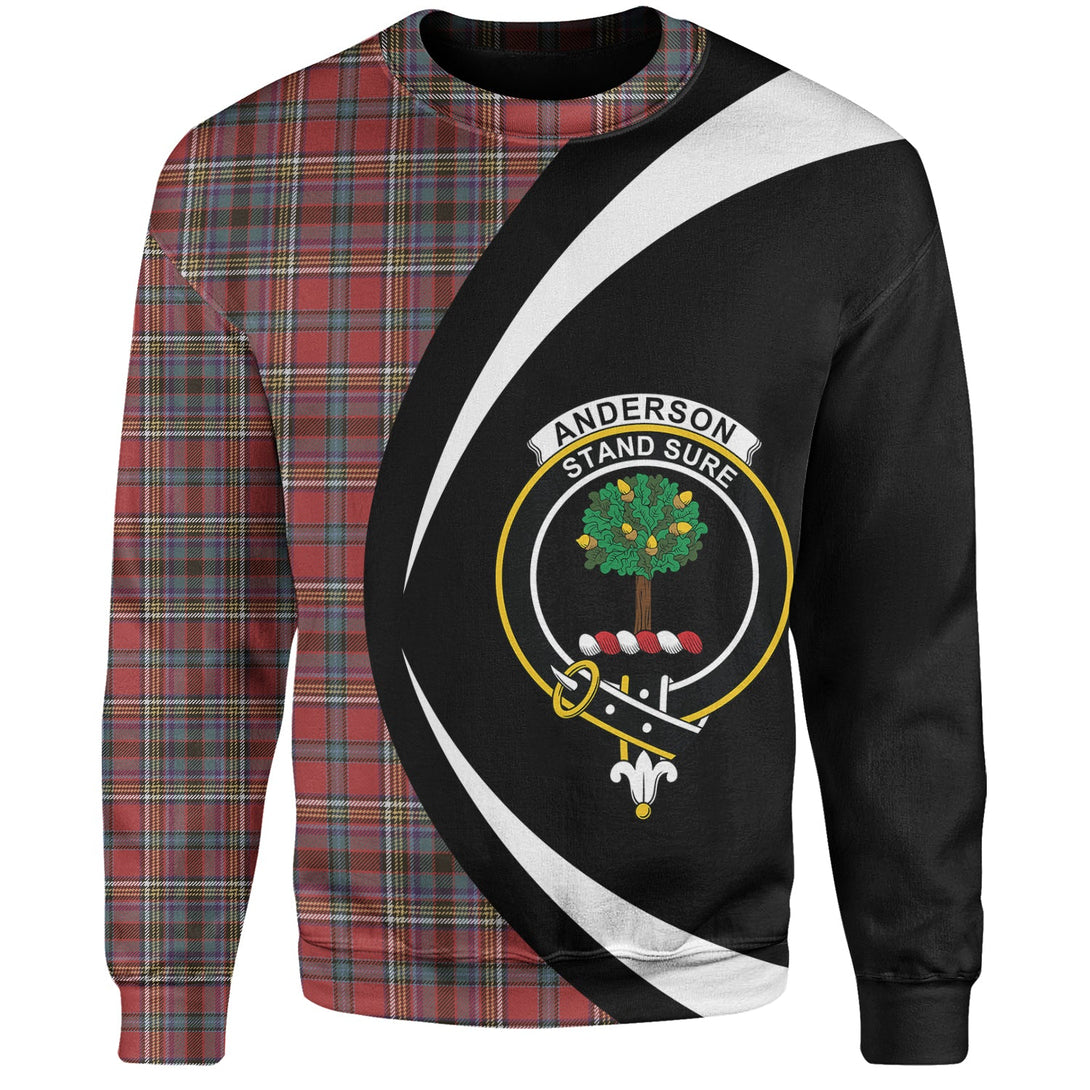 Anderson of Ardbrake Weathered Clan Badge Tartan Sweatshirt Circle Style Personalized