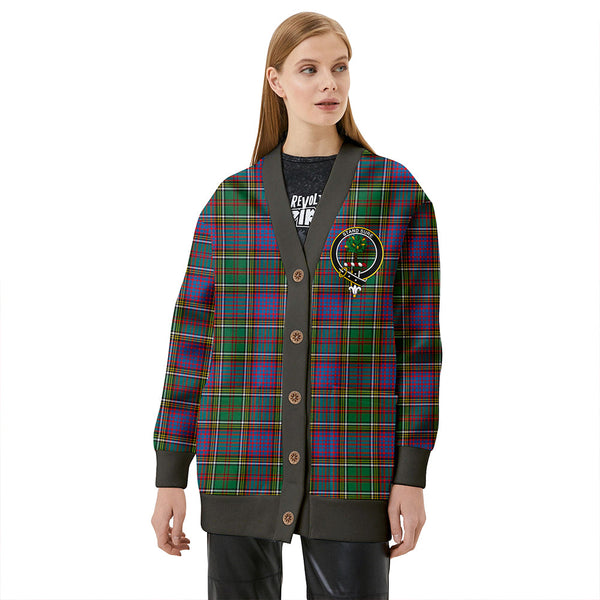 Anderson of Kinneddar Hunting Weathered Clan Badge Tartan V-neck Cardigan