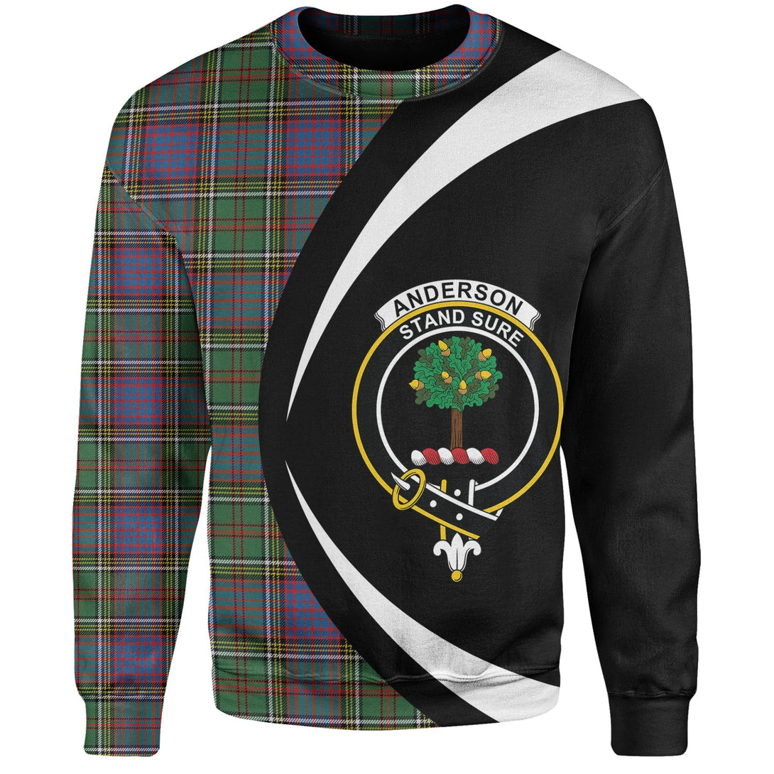 Anderson of Kinneddar Hunting Clan Badge Tartan Sweatshirt Circle Style Personalized