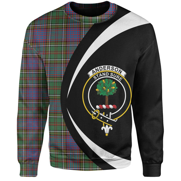 Anderson of Kinneddar Hunting Clan Badge Tartan Sweatshirt Circle Style Personalized