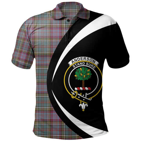 Anderson of Kinneddar Hunting Weathered Clan Badge Tartan Polo Shirt Circle Style Personalized