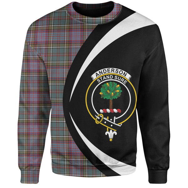 Anderson of Kinneddar Hunting Weathered Clan Badge Tartan Sweatshirt Circle Style Personalized