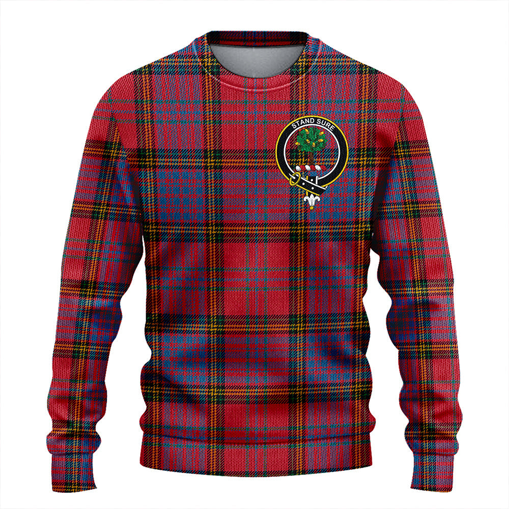 Anderson of Kinneddar Red Ancient Clan Badge Tartan Knitted Sweater