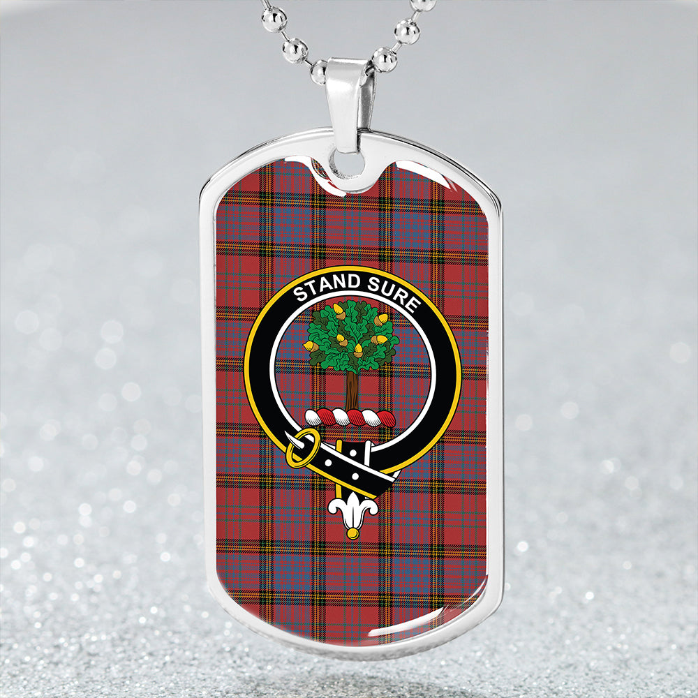 Anderson of Kinneddar Red Ancient Clan Badge Classic Tartan Dog Tag Necklace