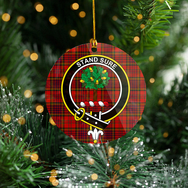 Anderson of Kinneddar Red Modern Clan Badge Tartan Plastic Christmas Ornaments