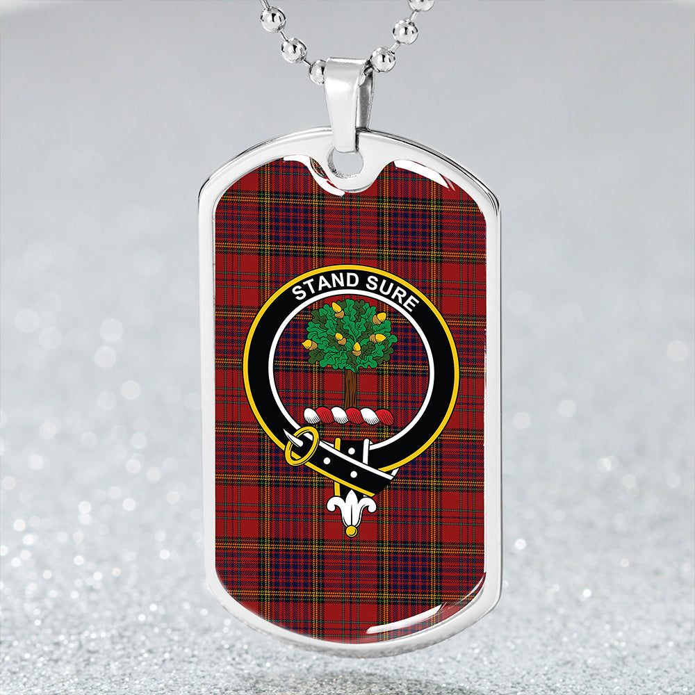 Anderson of Kinneddar Red Modern Clan Badge Classic Tartan Dog Tag Necklace