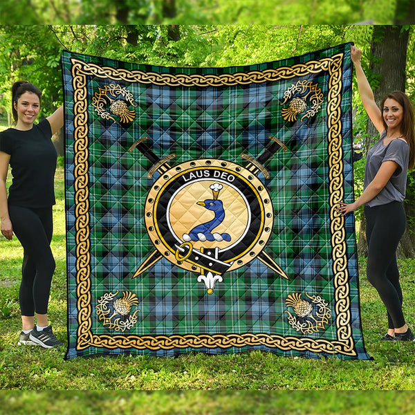 Arbuthnot Ancient Clan Badge Tartan Premium Quilt Celtic Shield