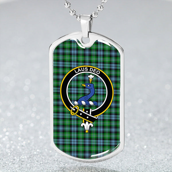 Arbuthnot Ancient Clan Badge Classic Tartan Dog Tag Necklace