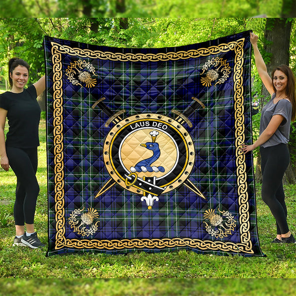 Arbuthnot Modern Clan Badge Tartan Premium Quilt Celtic Shield