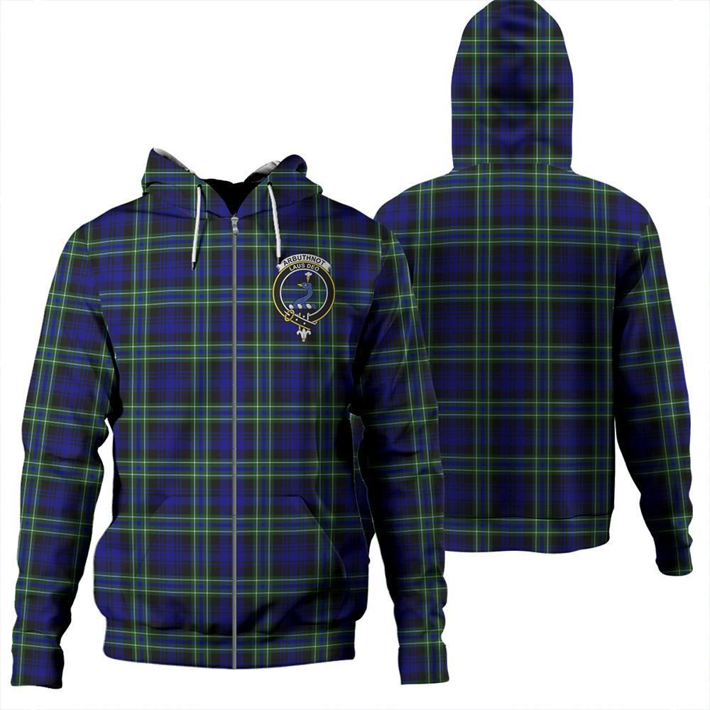 Arbuthnot Modern Tartan Classic Crest Zipper Hoodie