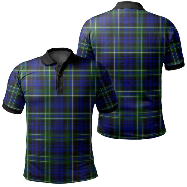 Arbuthnot Modern Tartan Classic Polo Shirt Black Neck 2 Style