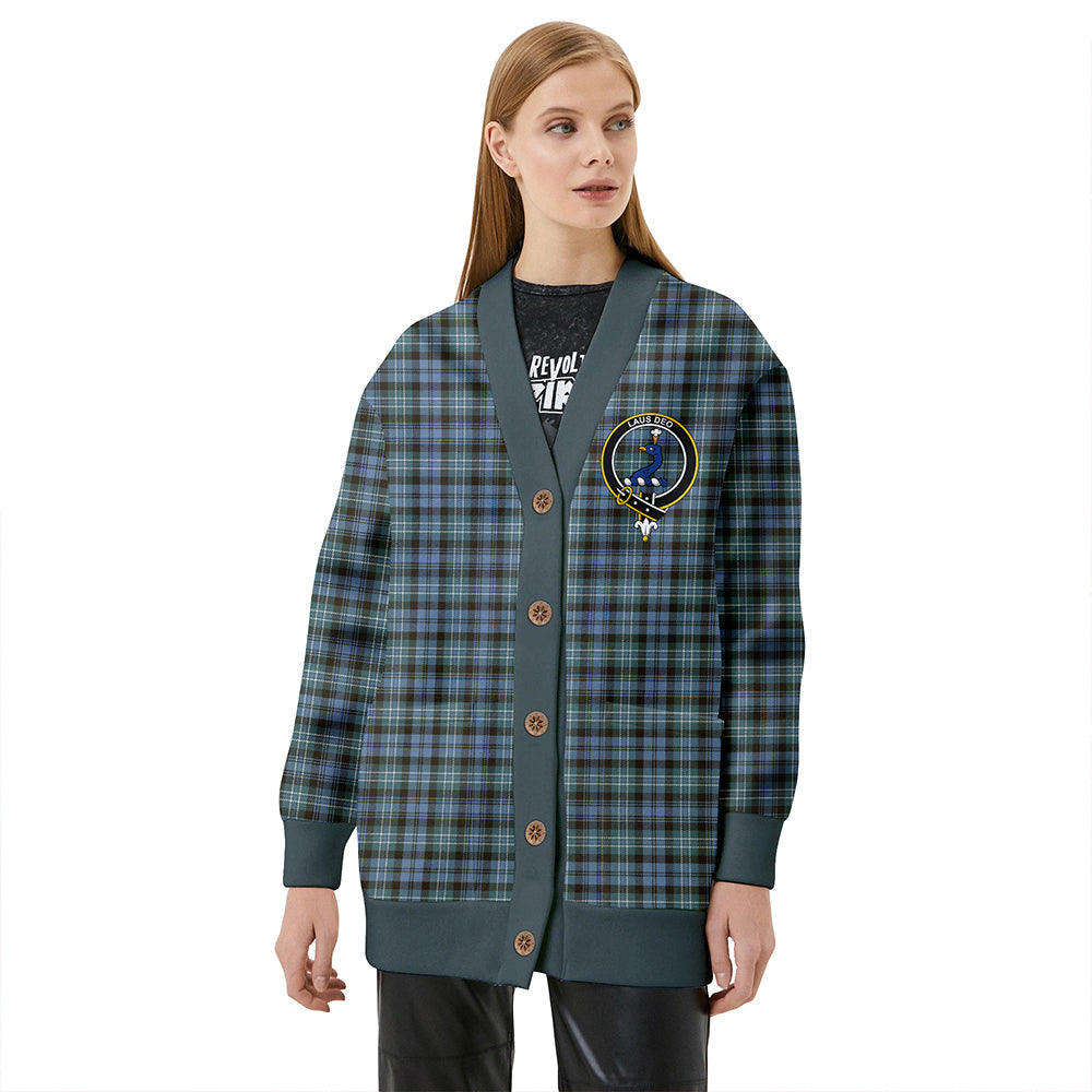 Arbuthnot Weathered Clan Badge Tartan V-neck Cardigan