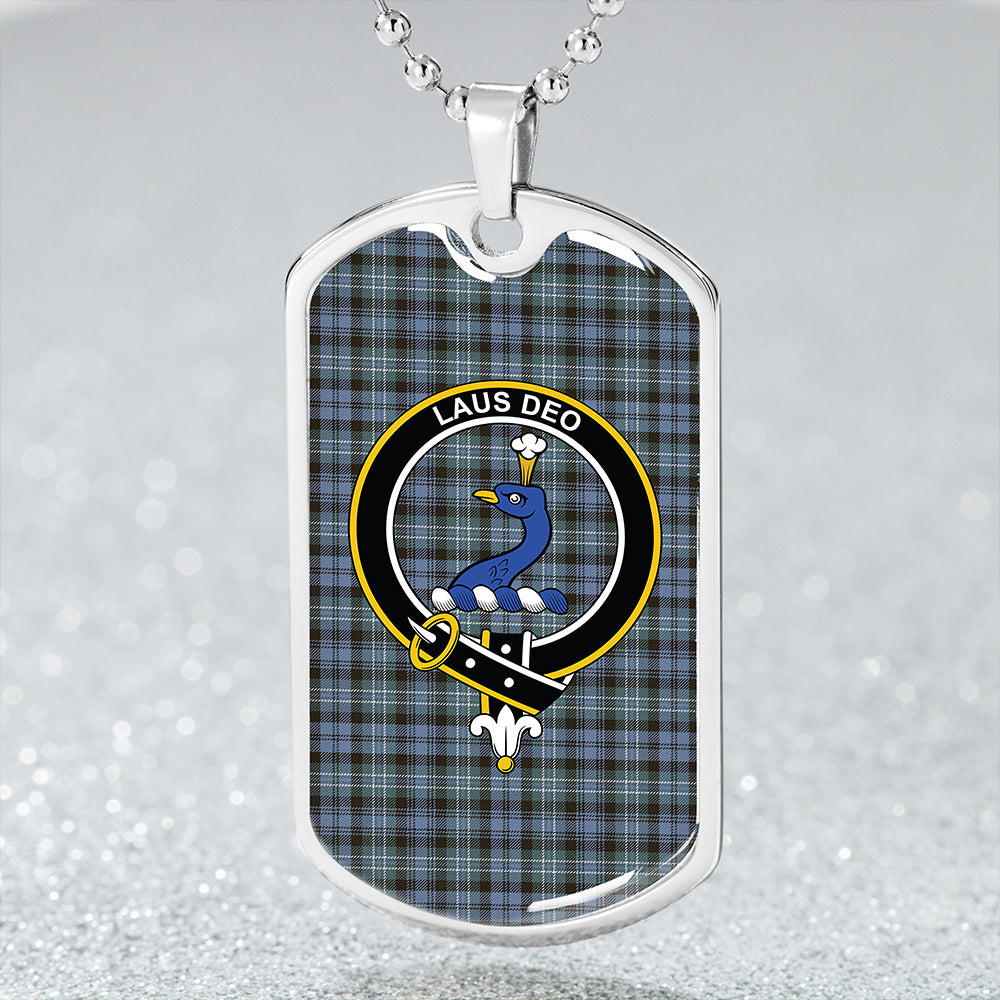 Arbuthnot Weathered Clan Badge Classic Tartan Dog Tag Necklace