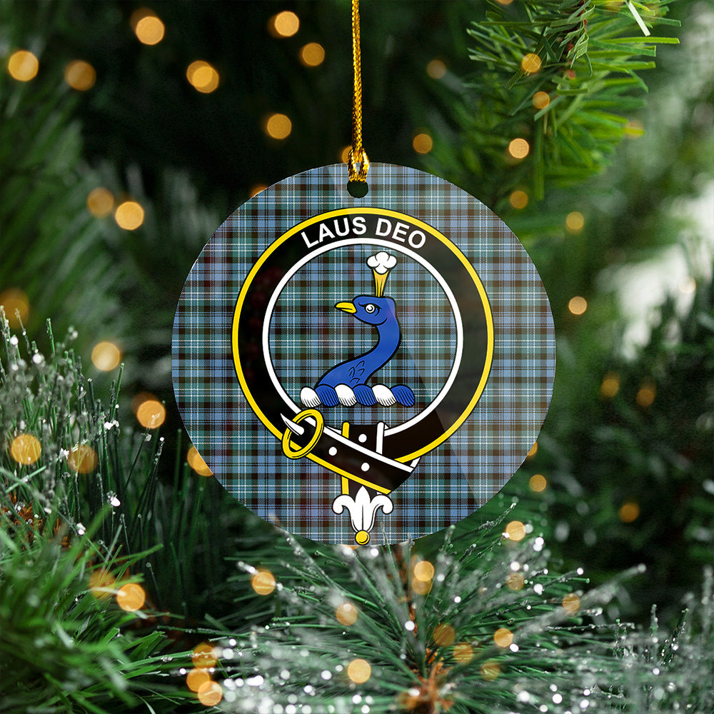 Arbuthnot Weathered Clan Badge Tartan Plastic Christmas Ornaments