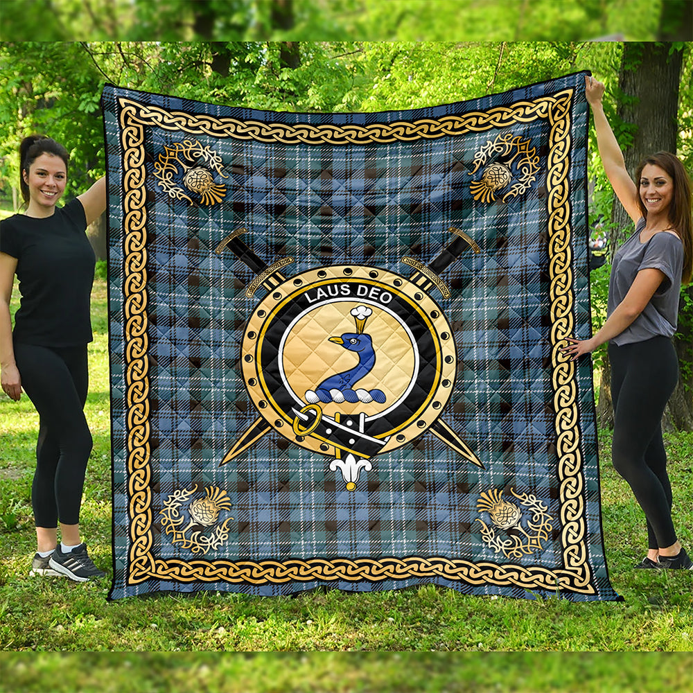 Arbuthnot Weathered Clan Badge Tartan Premium Quilt Celtic Shield