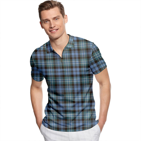 Arbuthnot Weathered Tartan Classic Lapel Zip Short Sleeve Polo