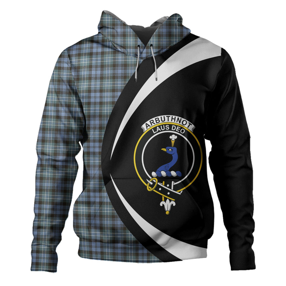 Arbuthnot Weathered Clan Badge Tartan Hoodie Circle Style