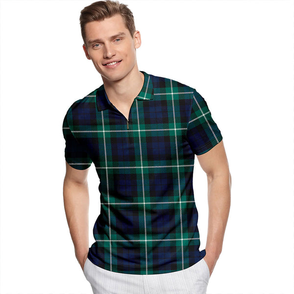 Argyle Campbell Modern Tartan Classic Lapel Zip Short Sleeve Polo