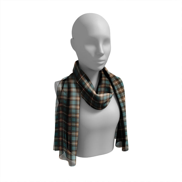 Argyle Campbell Weathered Tartan Classic Silk Habotai Long Scarf