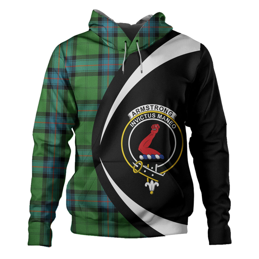 Armstrong Ancient Clan Badge Tartan Hoodie Circle Style