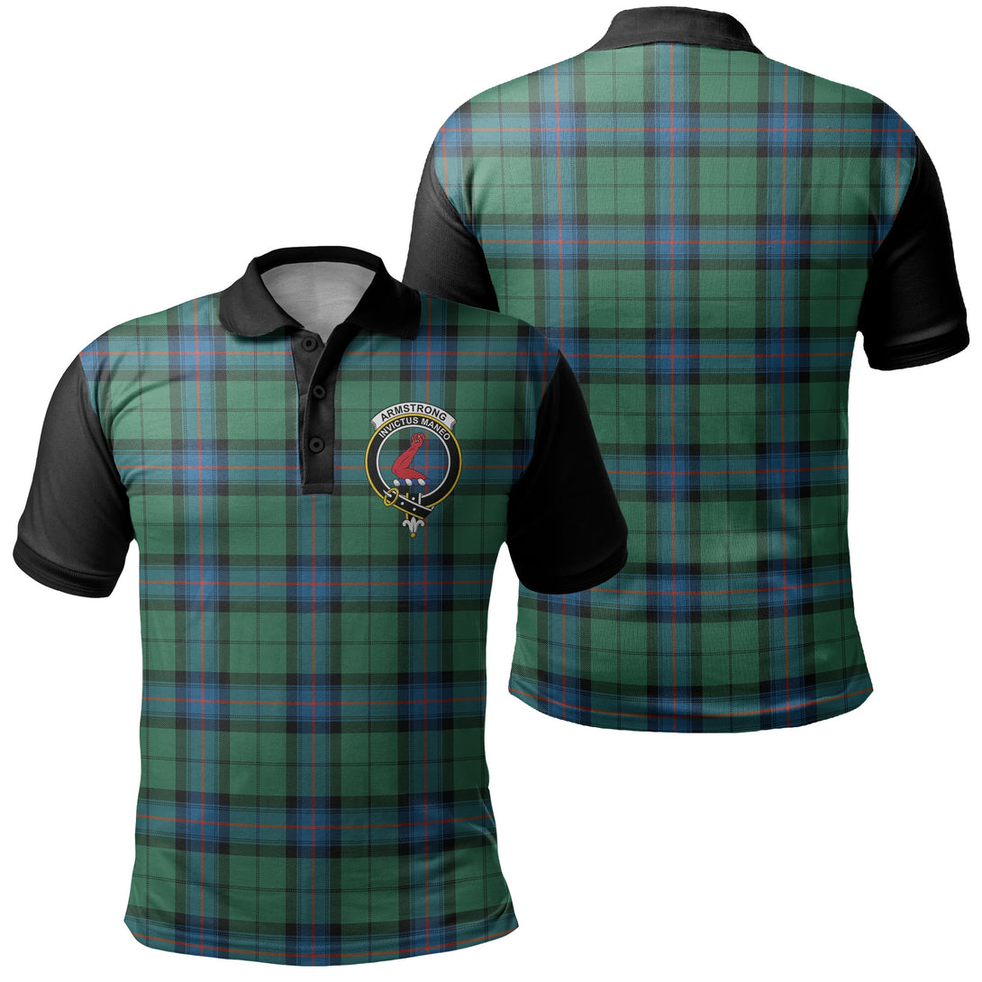 Armstrong Ancient Tartan Crest Polo Shirt Black Neck 1 Style